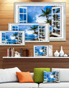 Window Open to Cloudy Blue Sky - Oversized Landscape Wall Art Print