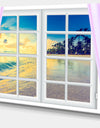 Closed Window to Ocean Sunset - Oversized Landscape Wall Art Print