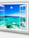 Open Window to Wavy Ocean - Extra Large Seashore Canvas Art