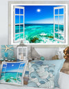Open Window to Wavy Ocean - Extra Large Seashore Canvas Art