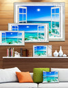 Open Window to Wavy Ocean - Extra Large Seashore Canvas Art