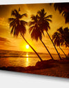 Beach Sunset in Island Barbados - Modern Seascape Canvas Artwork