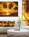 Beach Sunset in Island Barbados - Modern Seascape Canvas Artwork