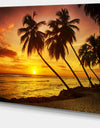 Barbados Island Evening Seashore - Modern Seascape Canvas Artwork