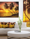 Barbados Island Evening Seashore - Modern Seascape Canvas Artwork