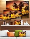 Barbados Island Evening Seashore - Modern Seascape Canvas Artwork