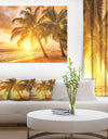 Bright Sunset at Barbados Island - Modern Seascape Canvas Artwork