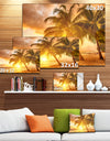 Bright Sunset at Barbados Island - Modern Seascape Canvas Artwork