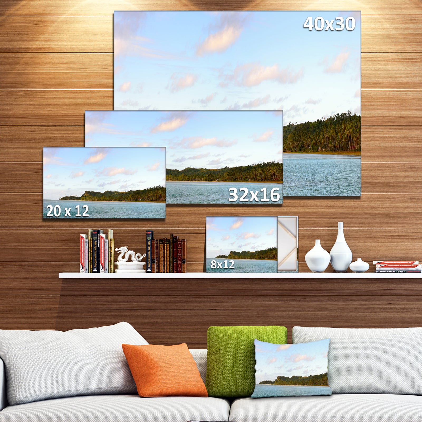 Aitutaki Lagoon Large Panorama - Modern Seascape Canvas Artwork