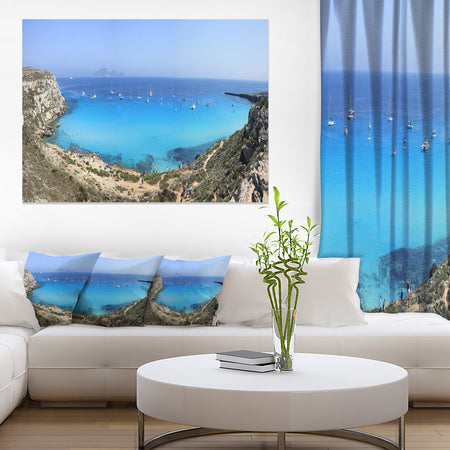 Cala Rossa Beach Sicily Italy - Modern Seascape Canvas Artwork