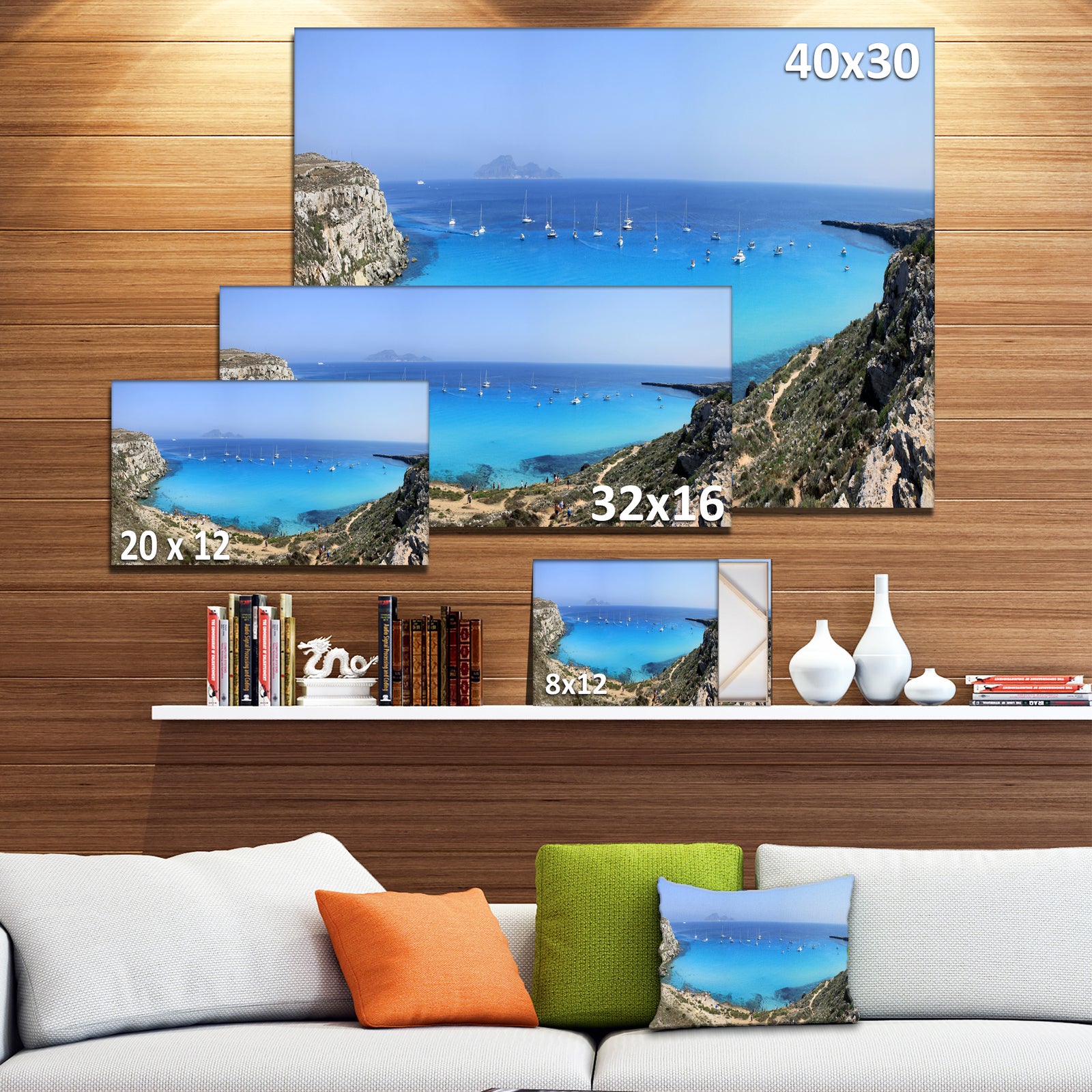 Cala Rossa Beach Sicily Italy - Modern Seascape Canvas Artwork