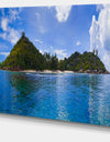 Tropical Island at Seychelles Panorama - Modern Seascape Canvas Artwork