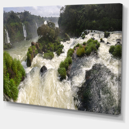 Waterfall Iguacu Falls in Brazil - Landscape Art Canvas Print