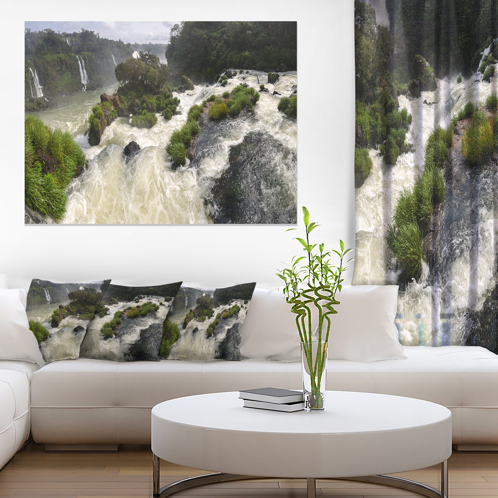 Waterfall Iguacu Falls in Brazil - Landscape Art Canvas Print