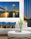 Lit-up Bhumibol Bridge at Dusk - Cityscape Artwork Canvas