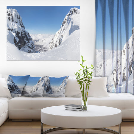 Pass in the Northern Winter Hills - Landscape Art Canvas Print