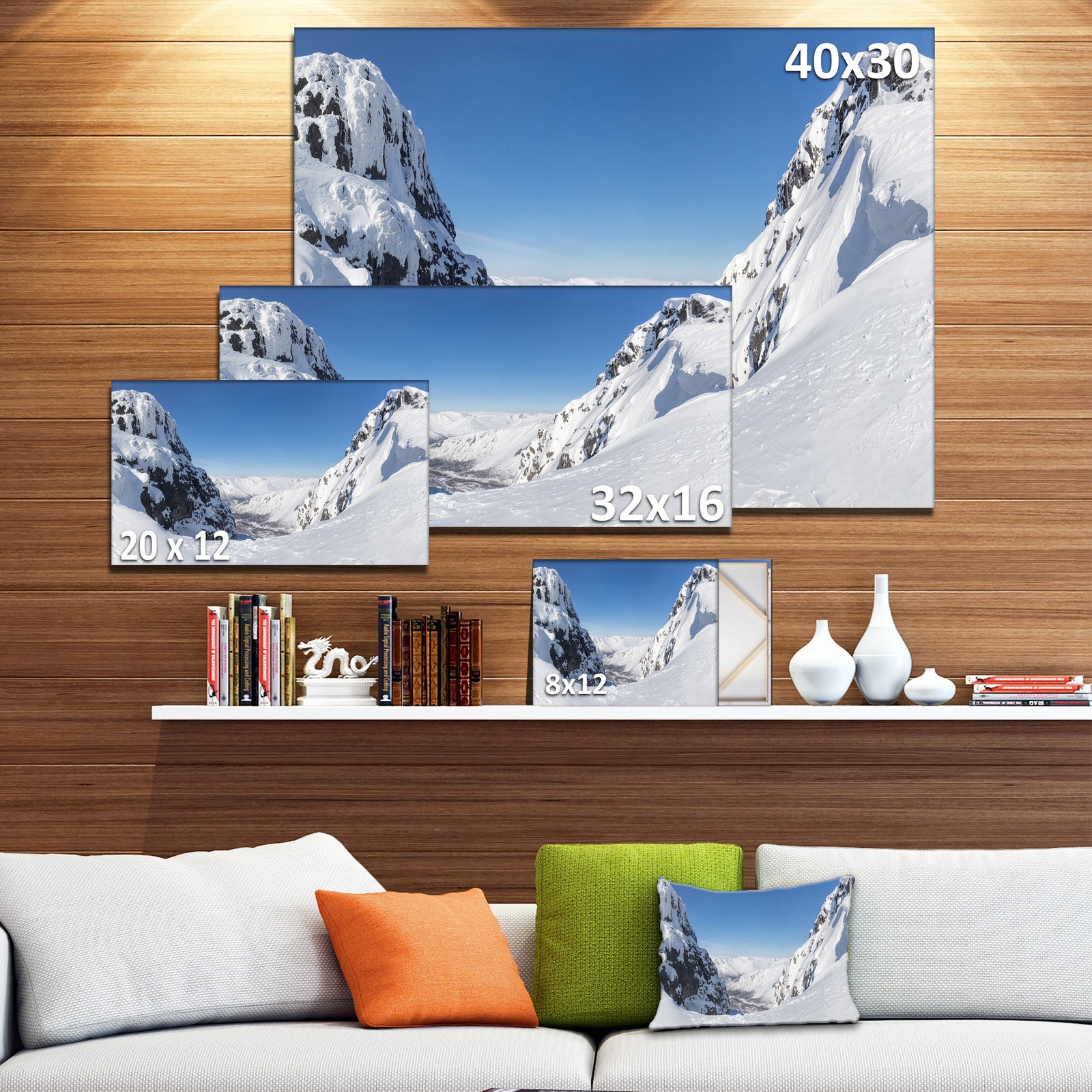 Pass in the Northern Winter Hills - Landscape Art Canvas Print
