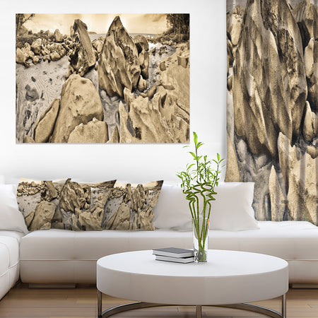 Rocky Praslin Seychelles Panorama - Landscape Art Canvas Print