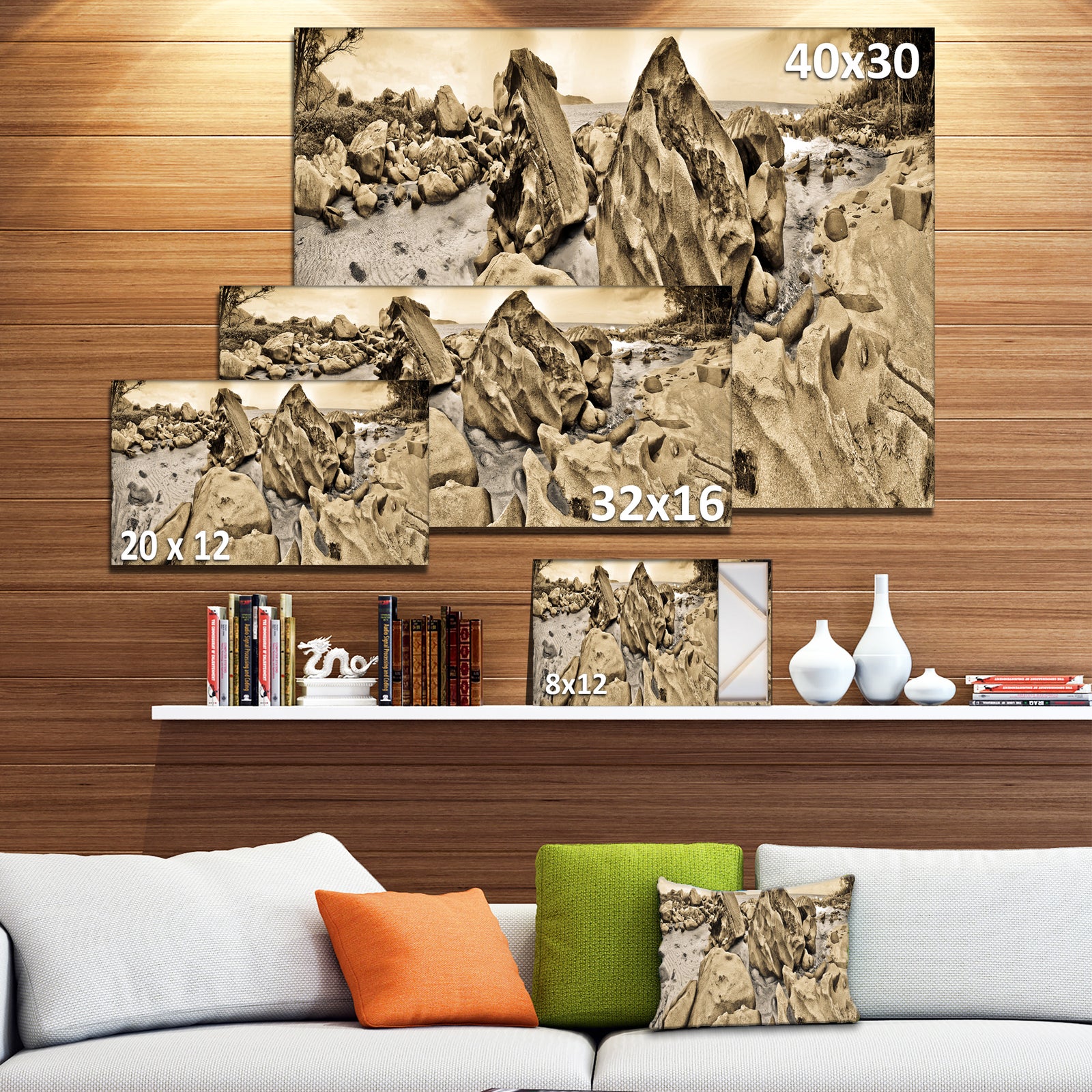Rocky Praslin Seychelles Panorama - Landscape Art Canvas Print