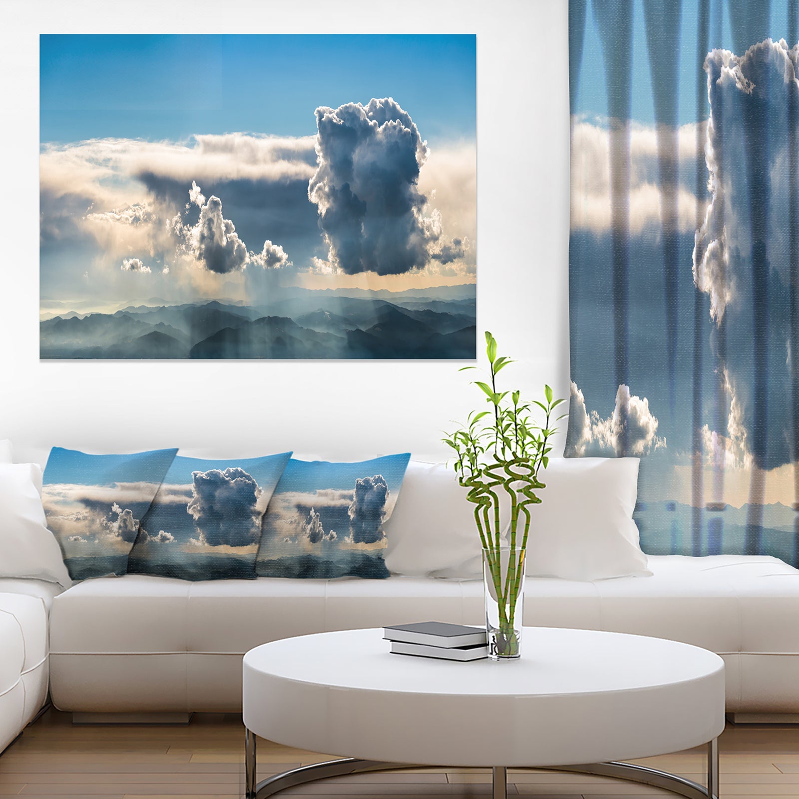Heavy Clouds in Sky Panoramic View - Landscape Art Canvas Print