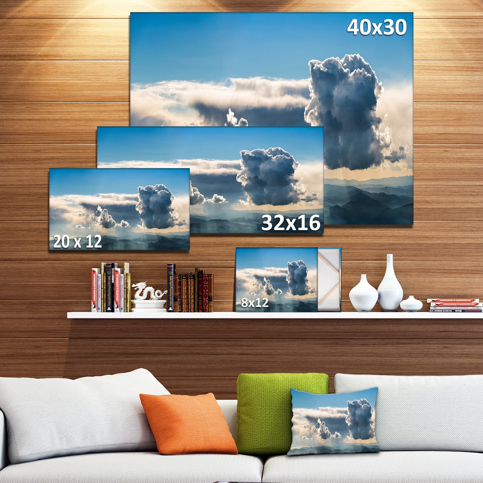 Heavy Clouds in Sky Panoramic View - Landscape Art Canvas Print