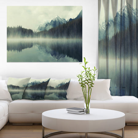 Lake Herbert in Foggy Morning - Modern Seascape Canvas Artwork