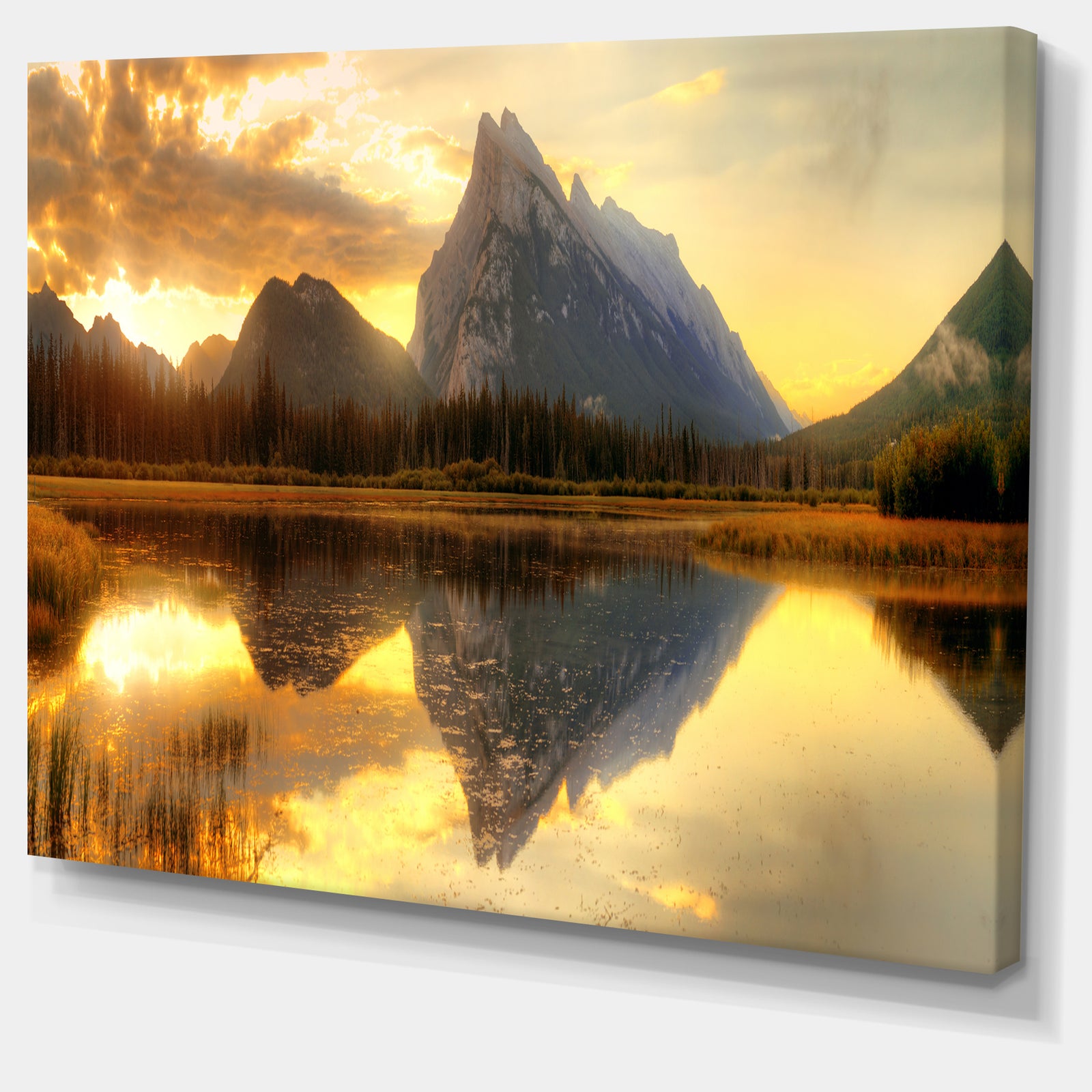 Vermillion Lake Sunrise in Banff Park - Landscape Art Canvas Print