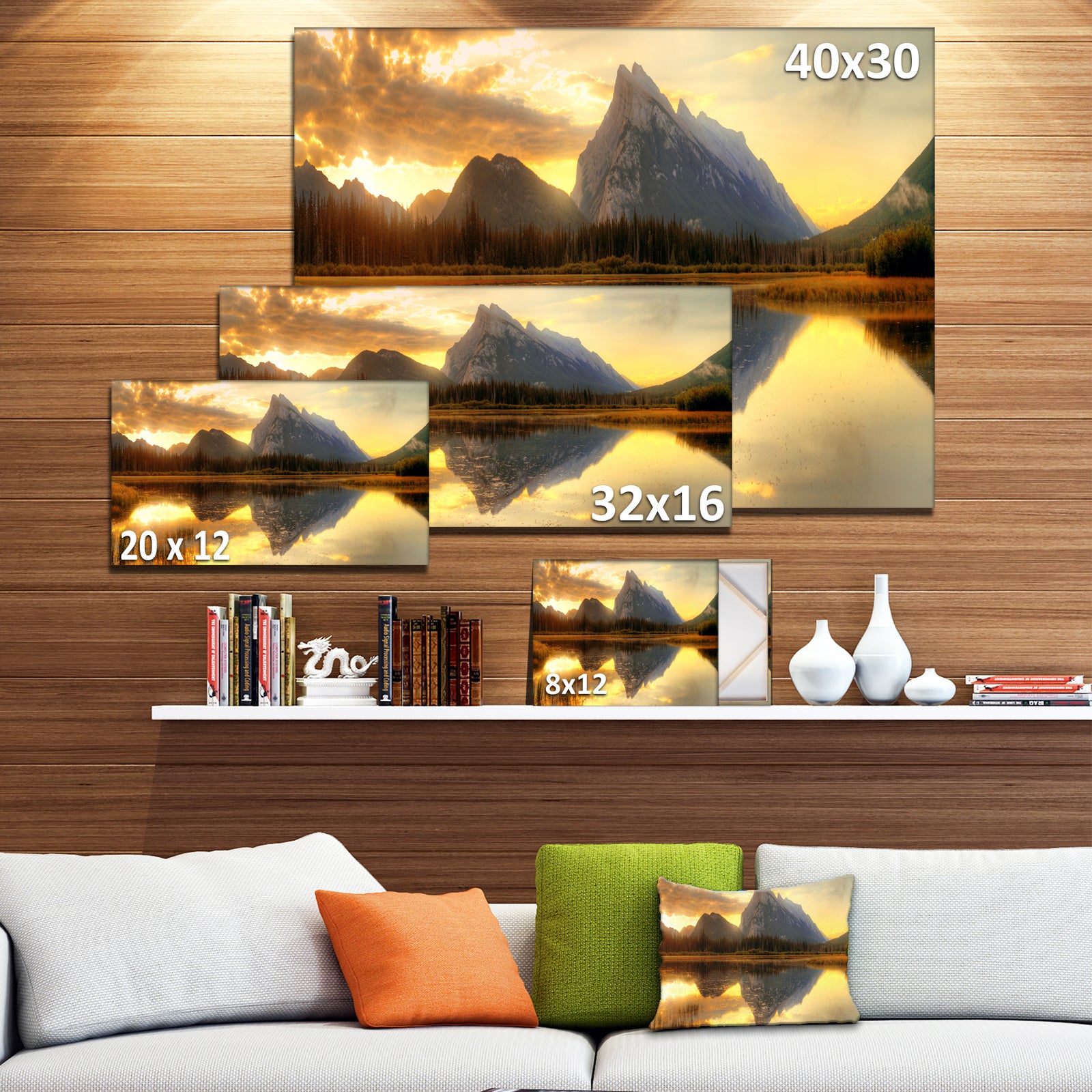 Vermillion Lake Sunrise in Banff Park - Landscape Art Canvas Print