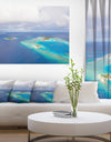 Aerial View of Maldives Island - Modern Seascape Canvas Artwork