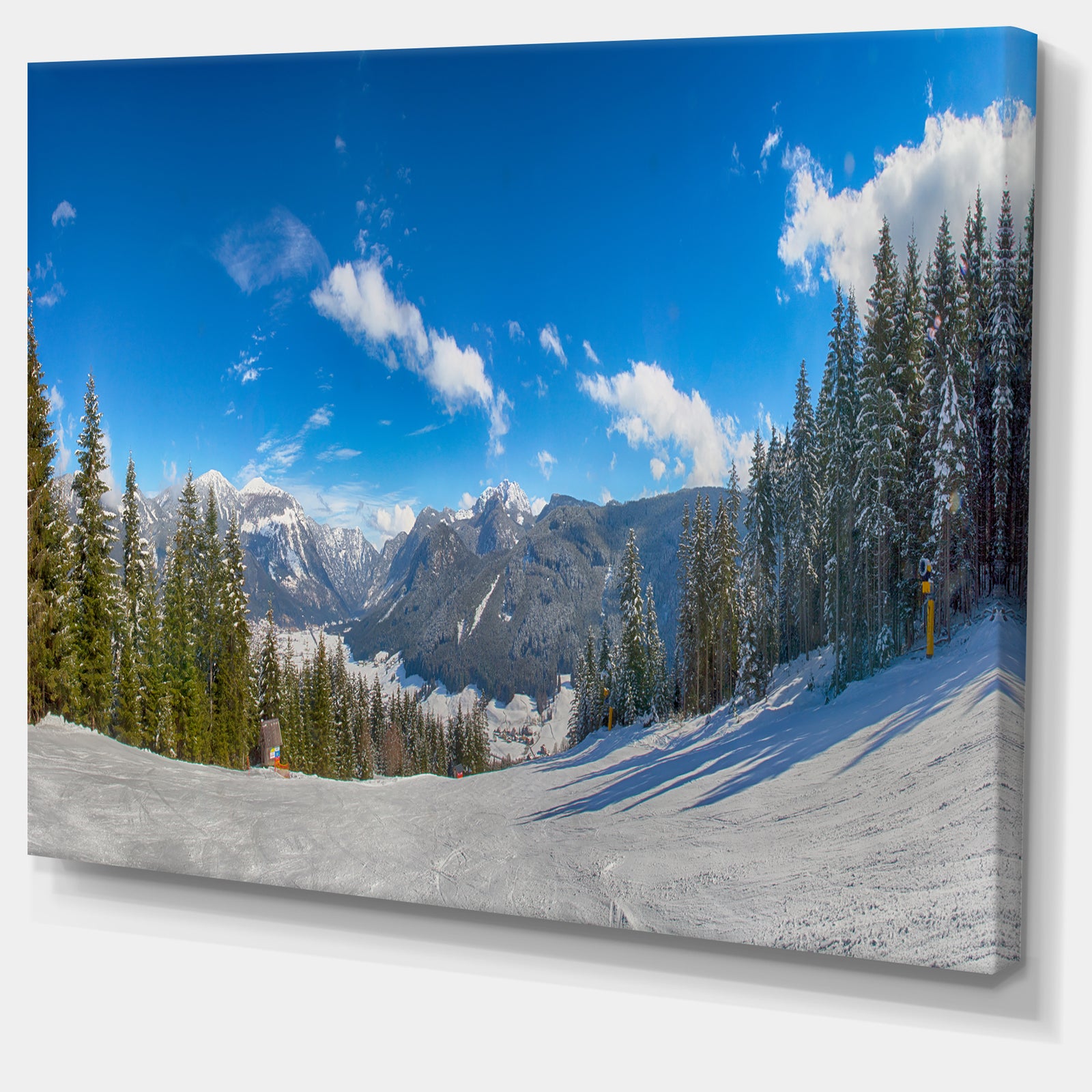 Austrian Alps Seen From Ski Slope - Landscape Art Canvas Print