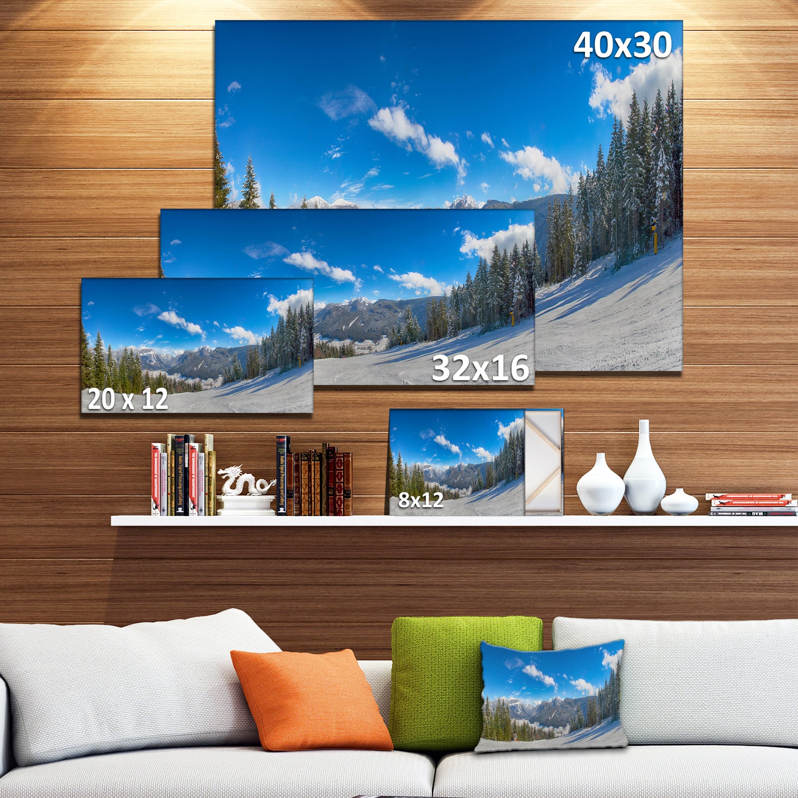 Austrian Alps Seen From Ski Slope - Landscape Art Canvas Print