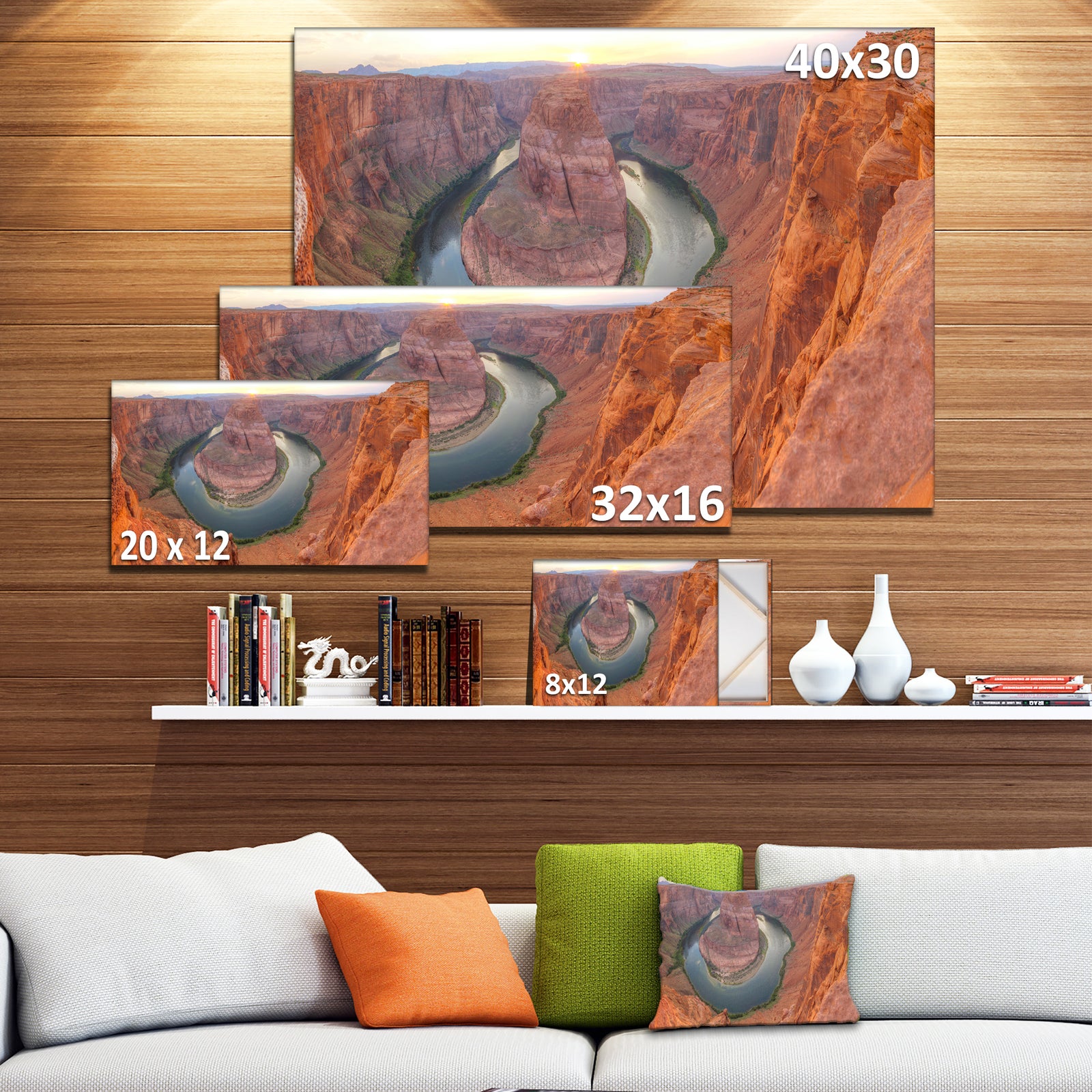 Horseshoe Bend Arizona Panorama - Landscape Art Canvas Print