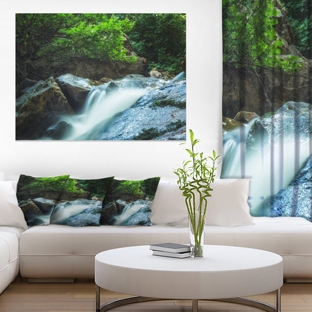 Water Slide over the Moss - Landscape Art Canvas Print