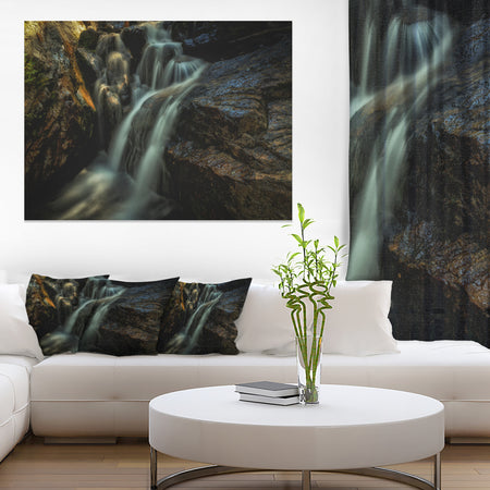 Slow Motion Waterfall in Summer - Landscape Art Canvas Print