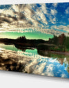 Sky Clouds Mirrored in River Panorama - Landscape Art Canvas Print