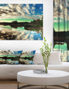 Sky Clouds Mirrored in River Panorama - Landscape Art Canvas Print