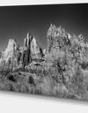 Rising Red Rocks Black and White - Landscape Art Canvas Print