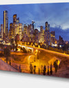 Skyline of Calgary at Night Panorama - Modern Cityscape Canvas Wall Art