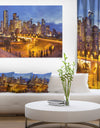 Skyline of Calgary at Night Panorama - Modern Cityscape Canvas Wall Art