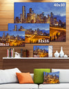 Skyline of Calgary at Night Panorama - Modern Cityscape Canvas Wall Art