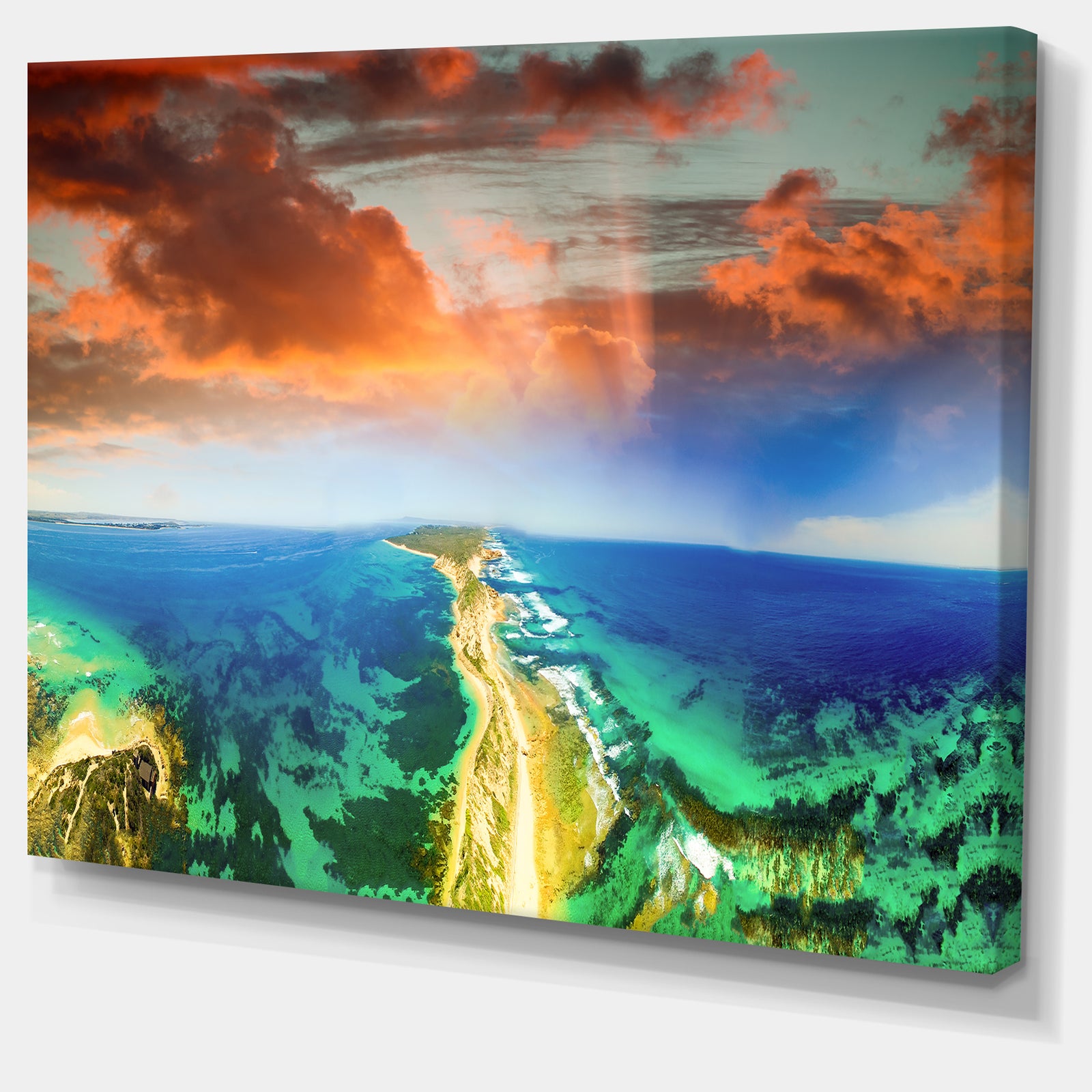 Green Fort Nepean Road from Helicopter - Landscape Art Canvas Print