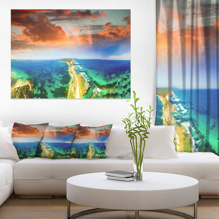 Green Fort Nepean Road from Helicopter - Landscape Art Canvas Print