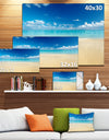 Sand of Beach in Calm Caribbean Shore - Modern Seascape Canvas Artwork