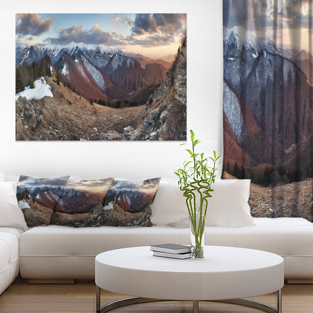 Layers of Foggy Hills Panorama - Landscape Artwork Canvas