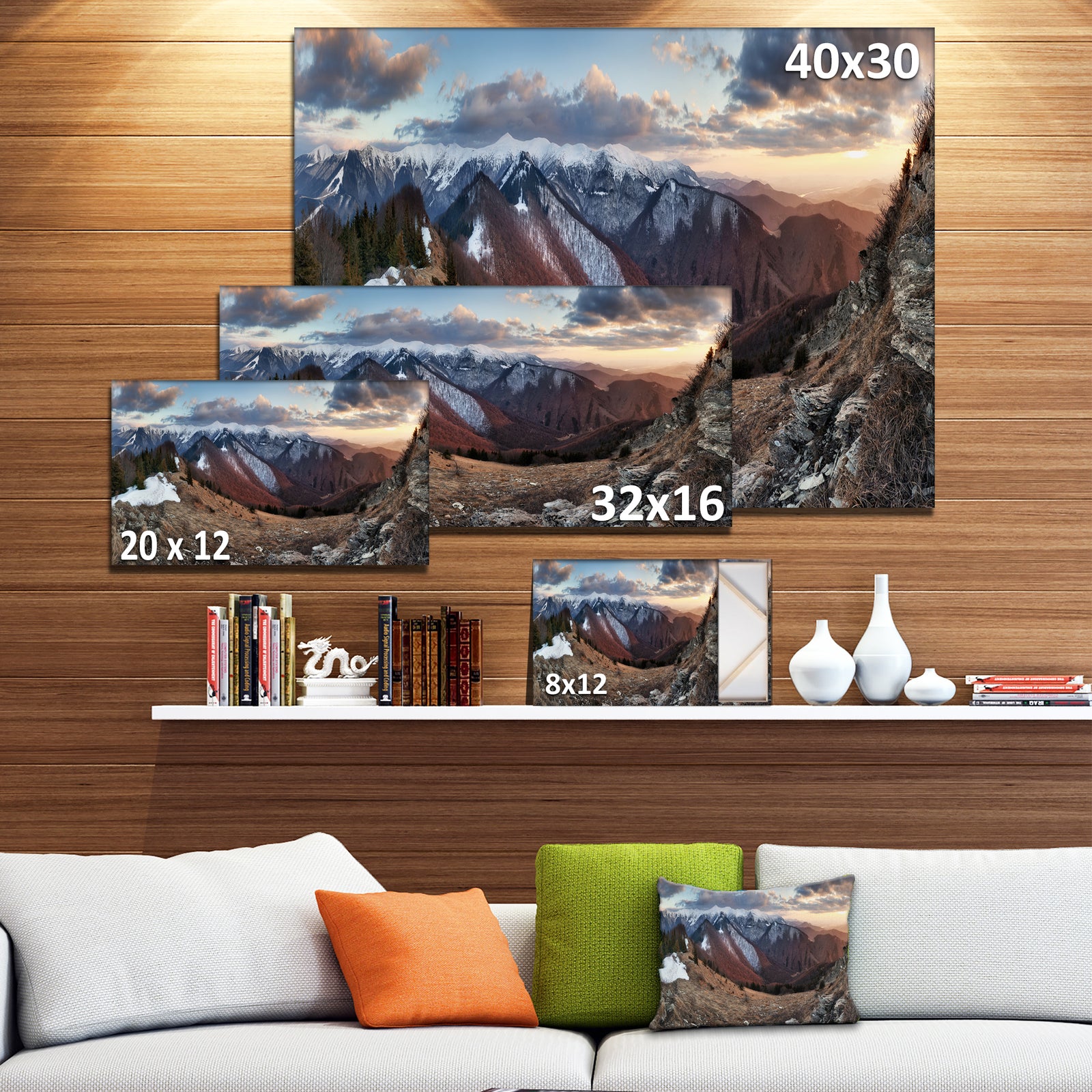 Layers of Foggy Hills Panorama - Landscape Artwork Canvas
