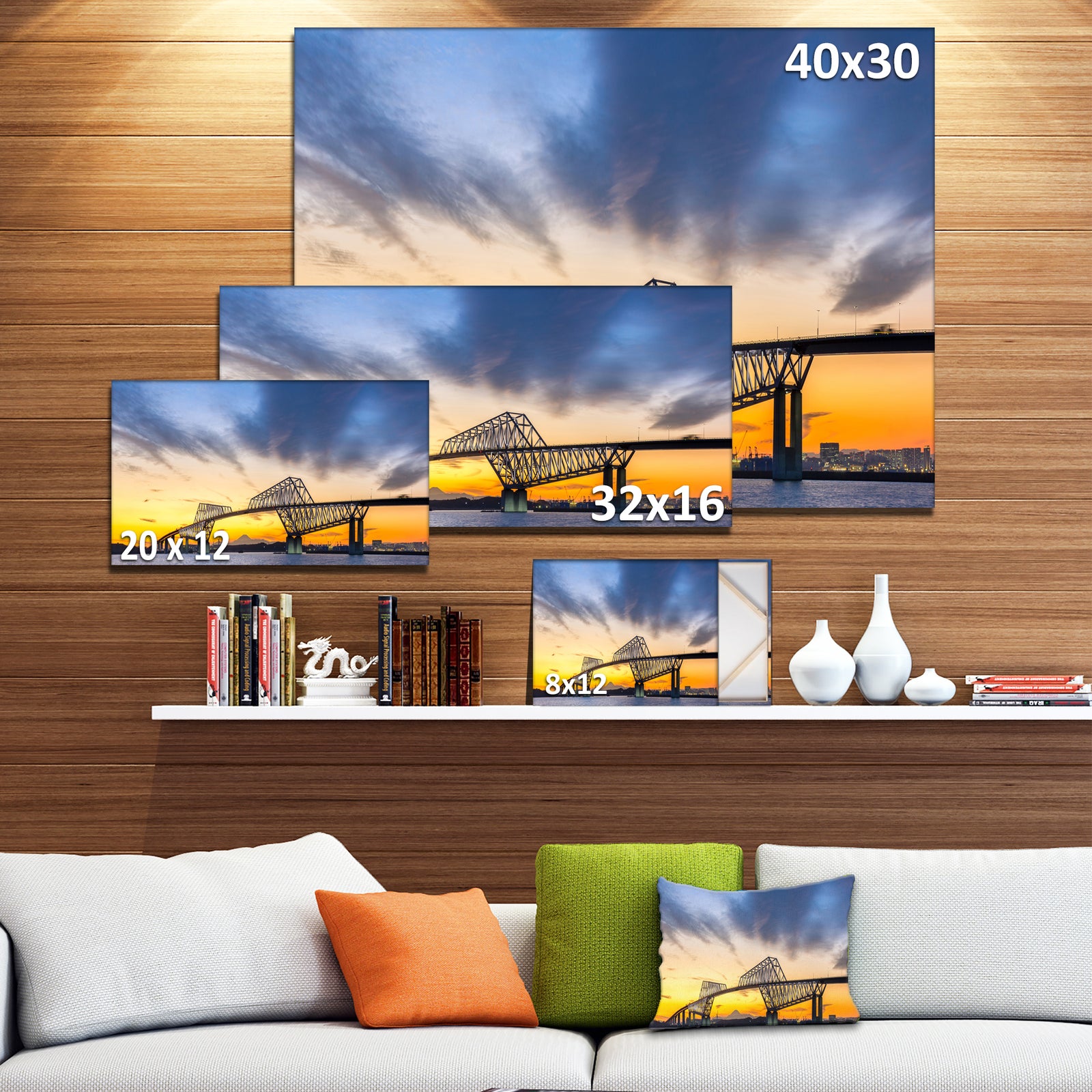 Tokyo Gate Bridge Panorama - Landscape Artwork Canvas