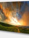 Majestic Sunset with Storm Clouds - Landscape Artwork Canvas