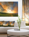 Majestic Sunset with Storm Clouds - Landscape Artwork Canvas