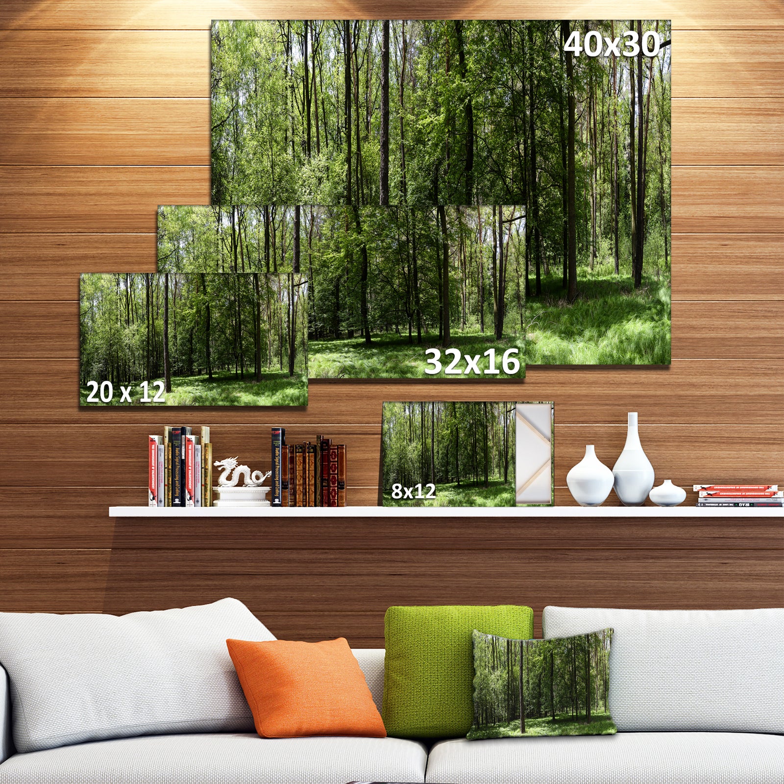 Wild Green Forest Panorama - Oversized Forest Canvas Artwork
