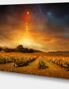 Yellow Autumn Vineyard Sunset - Landscape Artwork Canvas